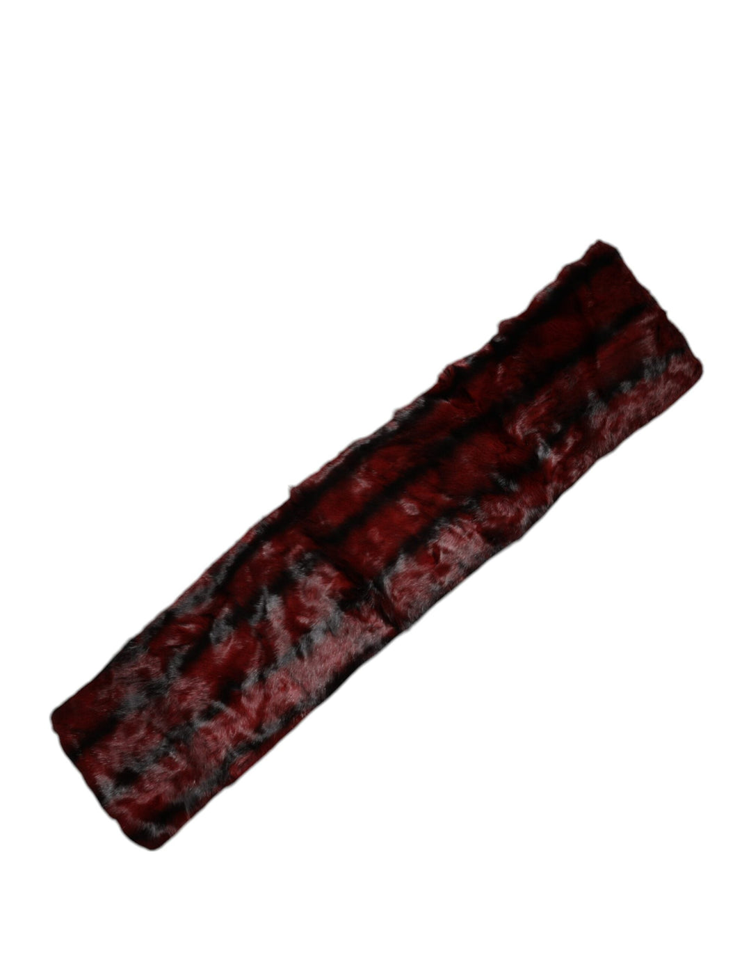 Dolce &amp; Gabbana Black Red Stripe Fur Shawl Neck Wrap Scarf