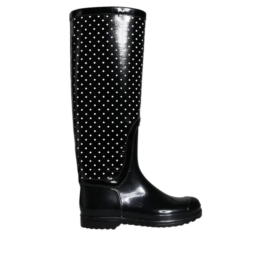 Dolce &amp; Gabbana Black Rubber Rain Boots