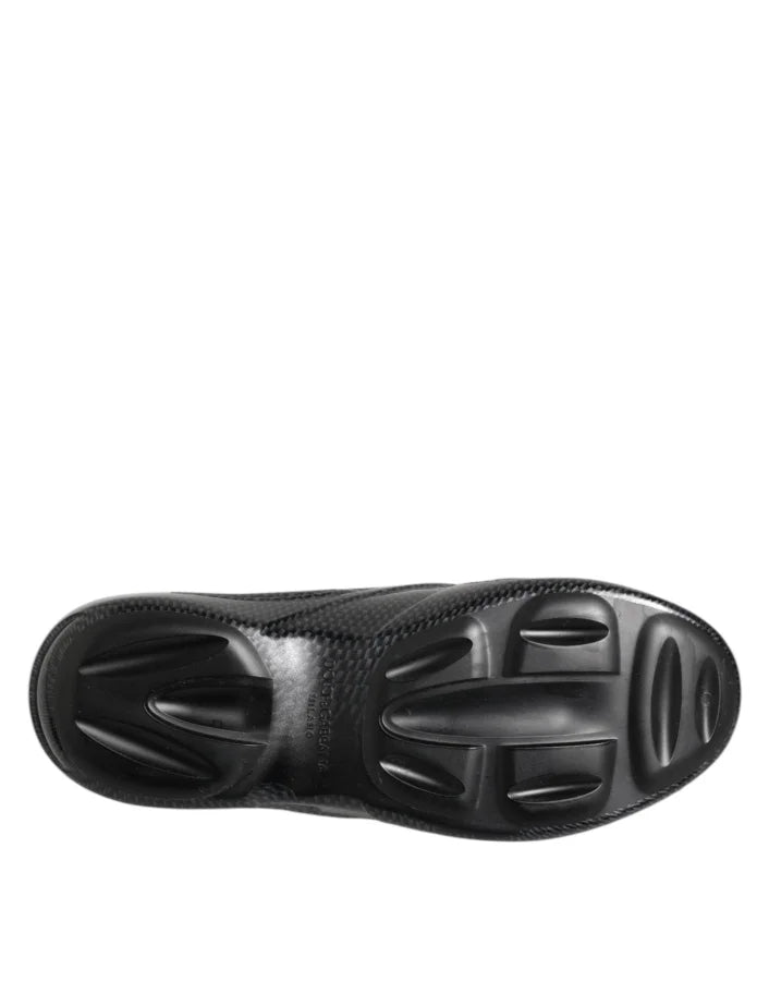 Dolce &amp; Gabbana Black Rubber Slides Low Top Sneakers Shoes
