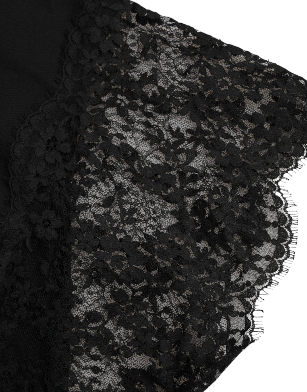 Dolce &amp; Gabbana - Black Sacred Heart Print Cotton Lace T-shirt