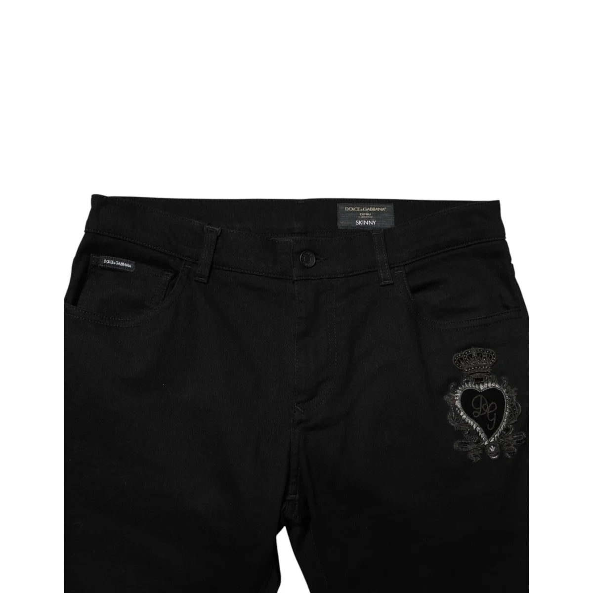 Dolce and Gabbana Black Sacred Heart Skinny Jeans for Men &