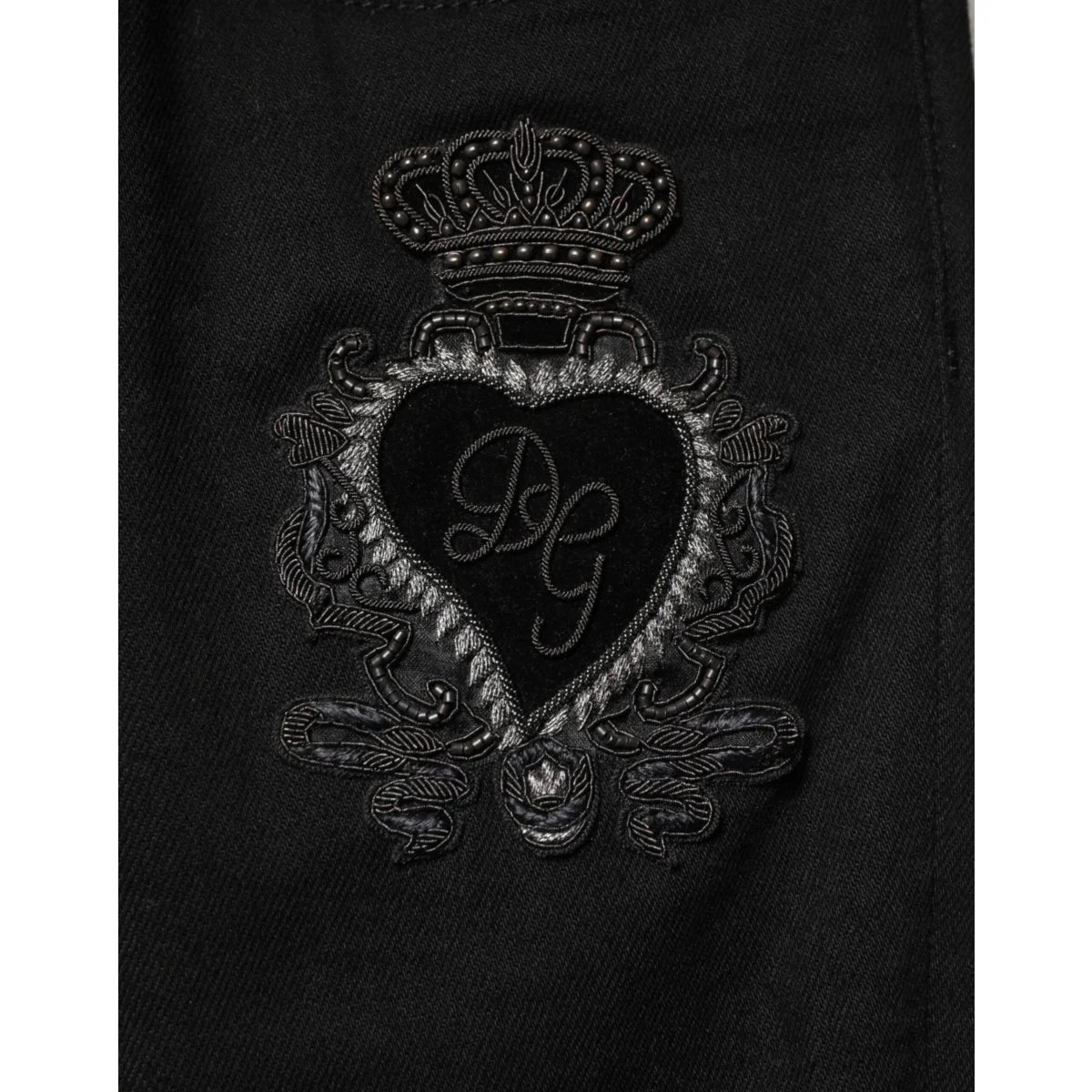 Dolce and Gabbana Black Sacred Heart Skinny Jeans for Men &