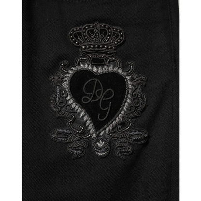 Dolce and Gabbana Black Sacred Heart Skinny Jeans for Men &