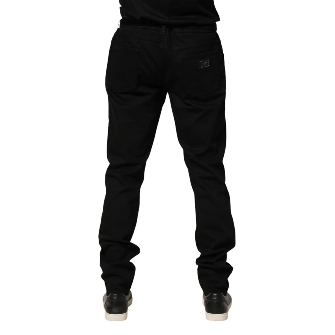 Dolce &amp; Gabbana Black Sacred Heart Skinny Men Denim Jeans