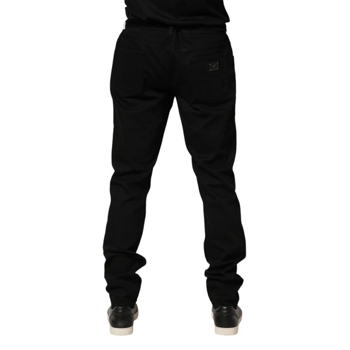 Dolce &amp; Gabbana Black Sacred Heart Skinny Men Denim Jeans