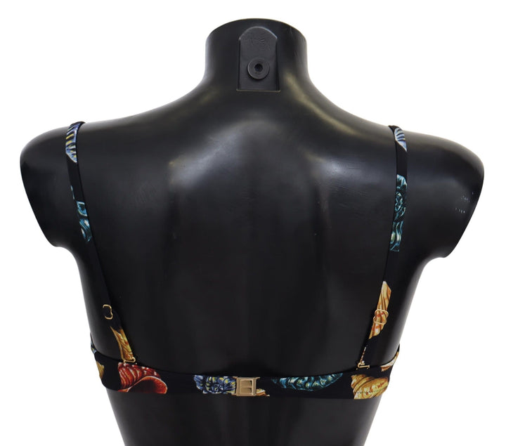 Dolce &amp; Gabbana Black Seashells Print Women Swimwear Bikini Tops - Women’s