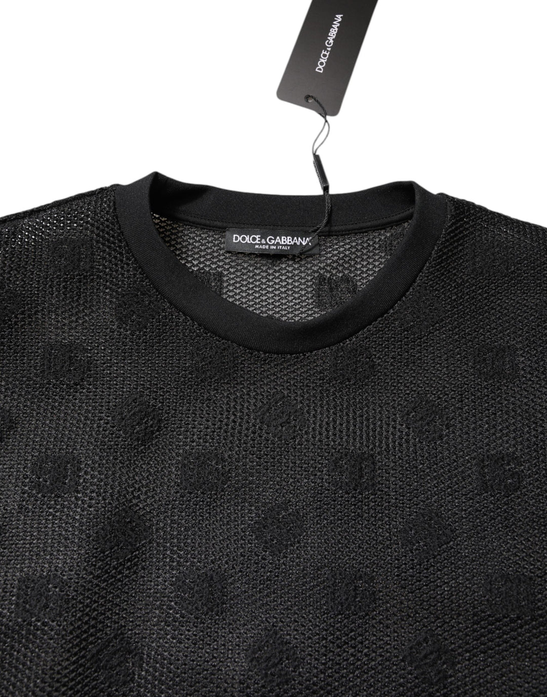 Dolce &amp; Gabbana Black See Through Logo Short Sleeves T-shirt