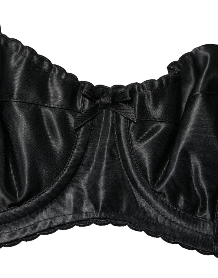 Dolce &amp; Gabbana Black Semi-Pad Underwire Balconette Bra Underwear