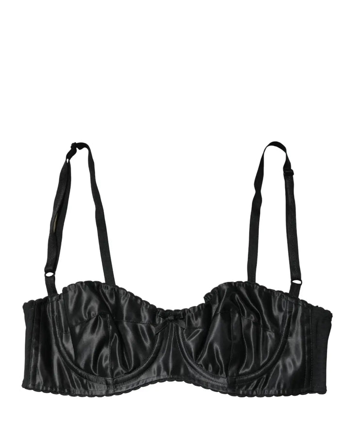 Dolce &amp; Gabbana Black Semi-Pad Underwire Balconette Bra Underwear