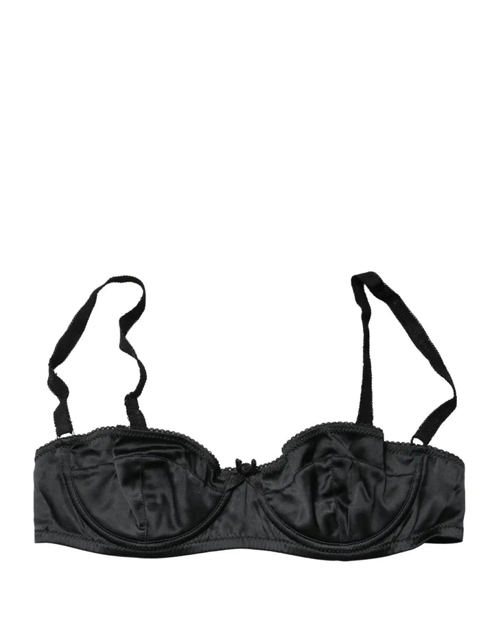 Dolce &amp; Gabbana Black Semi-Pad Underwire Balconette Bra Underwear