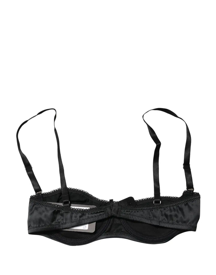 Dolce &amp; Gabbana Black Semi-Pad Underwire Balconette Bra Underwear