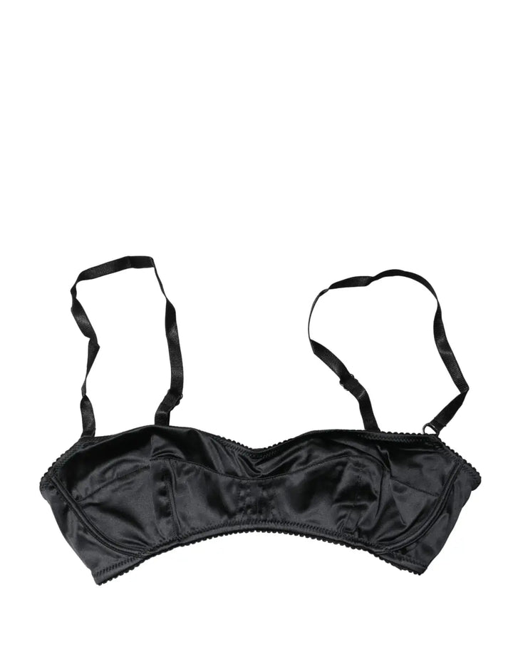 Dolce &amp; Gabbana Black Semi-Pad Underwire Balconette Bra Underwear