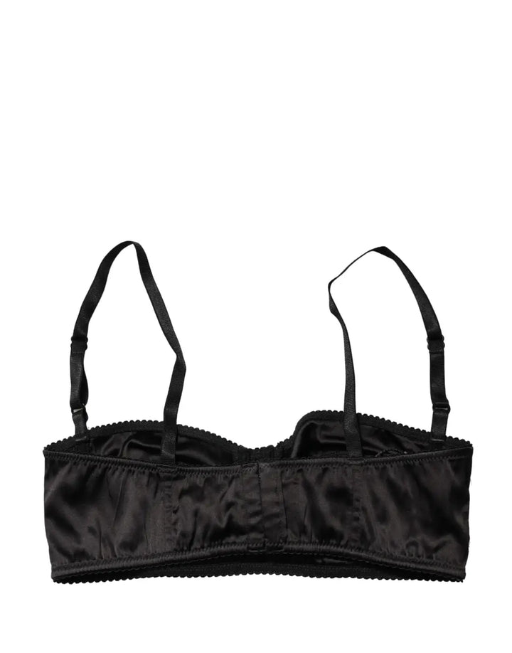 Dolce &amp; Gabbana Black Semi-Pad Underwire Balconette Bra Underwear