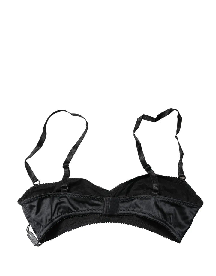 Dolce &amp; Gabbana Black Semi-Pad Underwire Balconette Bra Underwear