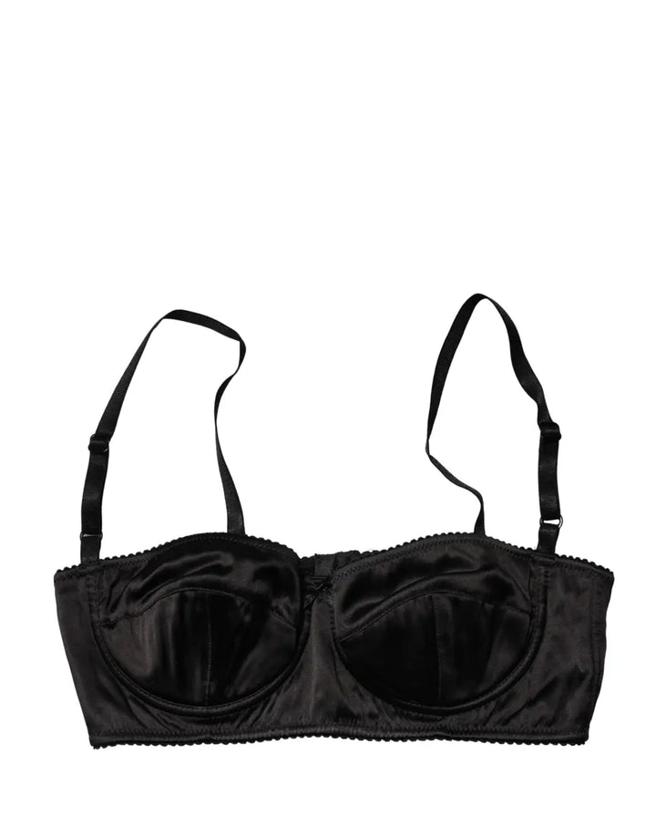 Dolce &amp; Gabbana Black Semi-Pad Underwire Balconette Bra Underwear