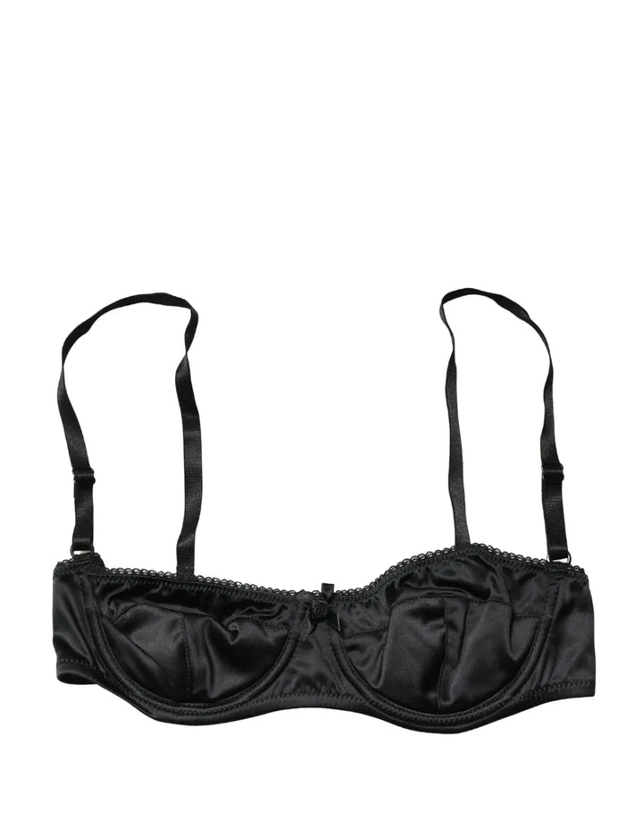 Dolce &amp; Gabbana Black Semi-Pad Underwire Balconette Bra Underwear