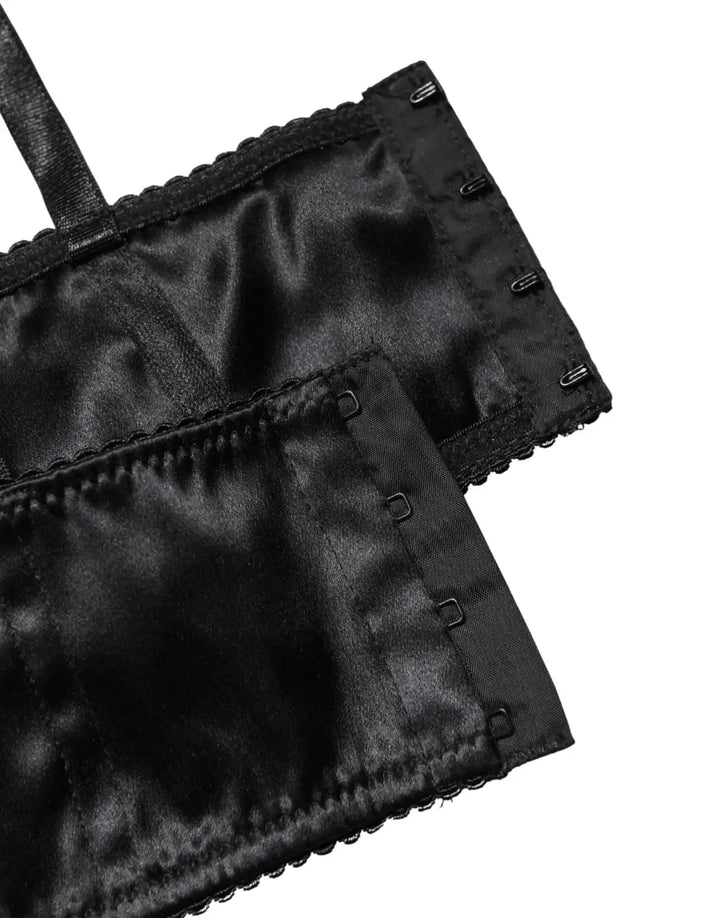 Dolce &amp; Gabbana Black Semi-Pad Underwire Balconette Bra Underwear