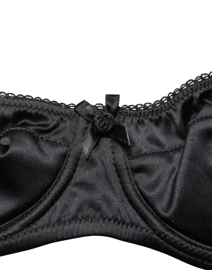 Dolce &amp; Gabbana Black Semi-Pad Underwire Balconette Bra Underwear
