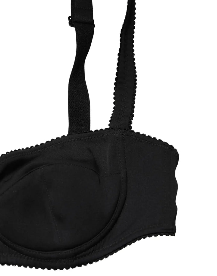 Dolce &amp; Gabbana Black Semi-Pad Underwire Balconette Bra Underwear