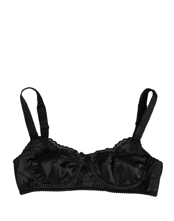 Dolce &amp; Gabbana Black Semi-Pad Underwire Balconette Bra Underwear