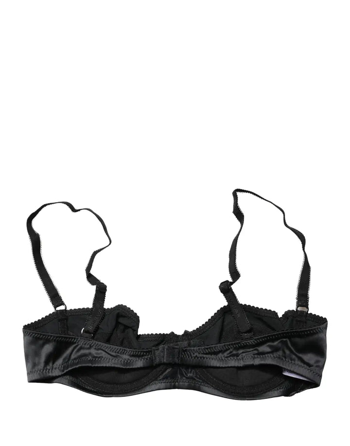 Dolce &amp; Gabbana Black Semi-Pad Underwire Balconette Bra Underwear