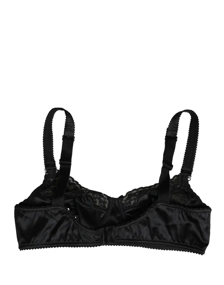 Dolce &amp; Gabbana Black Semi-Pad Underwire Balconette Bra Underwear