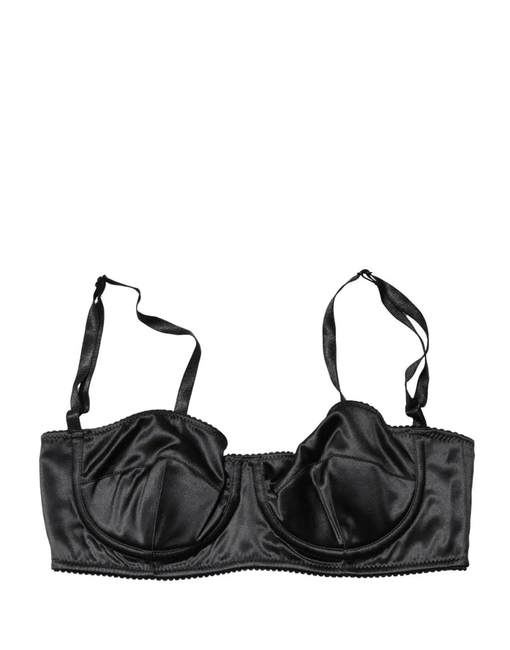 Dolce &amp; Gabbana Black Semi-Pad Underwire Balconette Bra Underwear