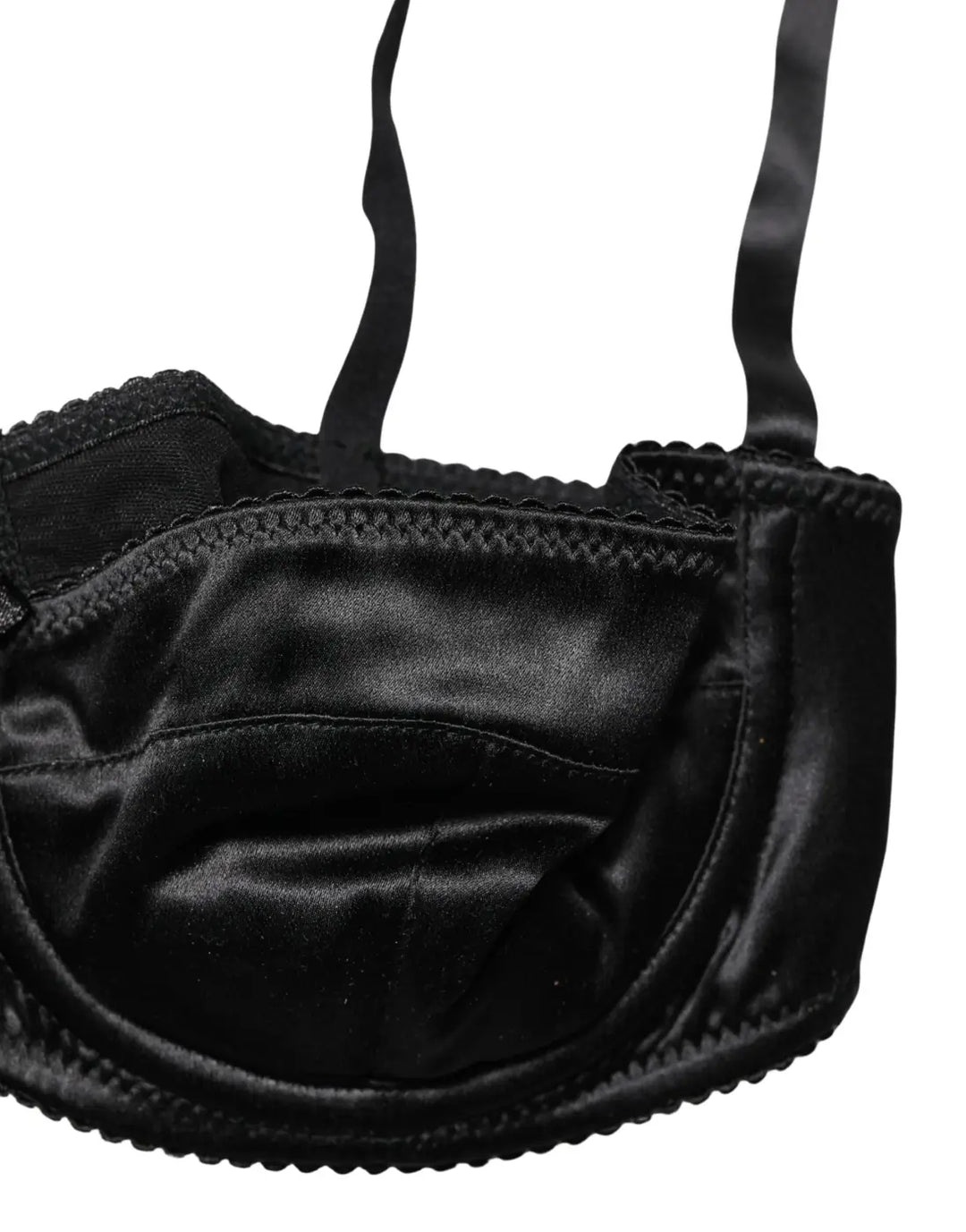 Dolce &amp; Gabbana Black Semi-Pad Underwire Balconette Bra Underwear