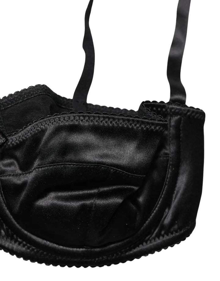 Dolce &amp; Gabbana Black Semi-Pad Underwire Balconette Bra Underwear