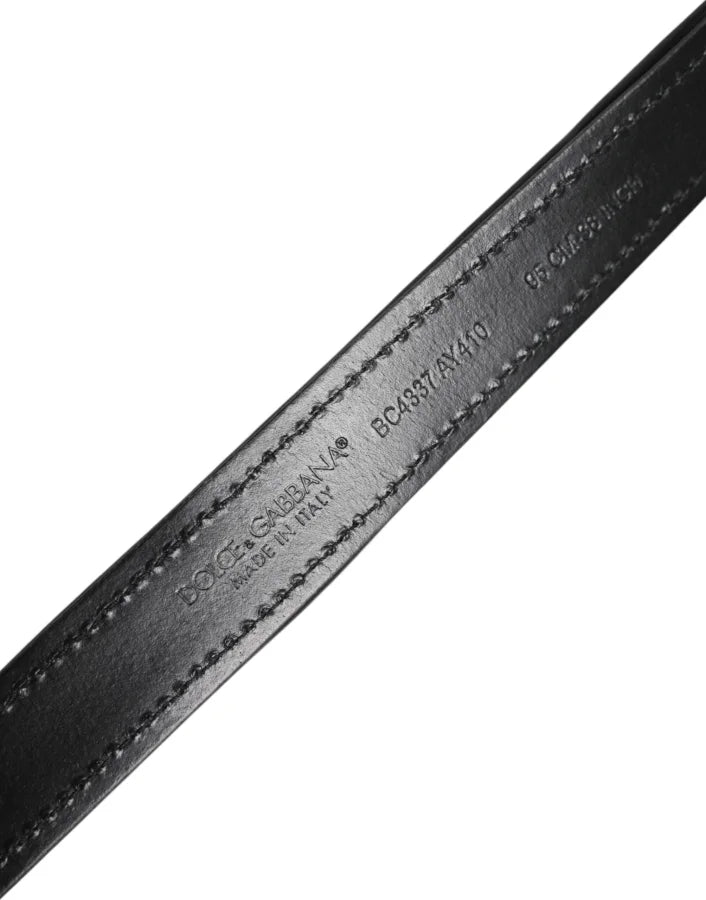 Dolce &amp; Gabbana Black Sequin Embellished Metal Buckle Belt