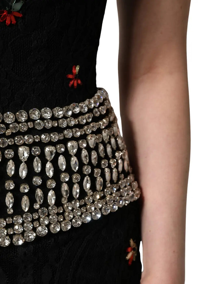 Dolce &amp; Gabbana Black Sequin Embellished Sheath Mini Dress