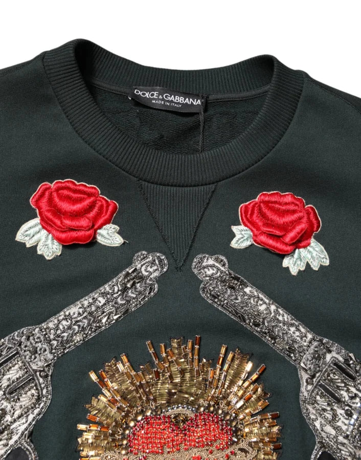 Dolce &amp; Gabbana Black Sequined Embellished Pullover Sweater