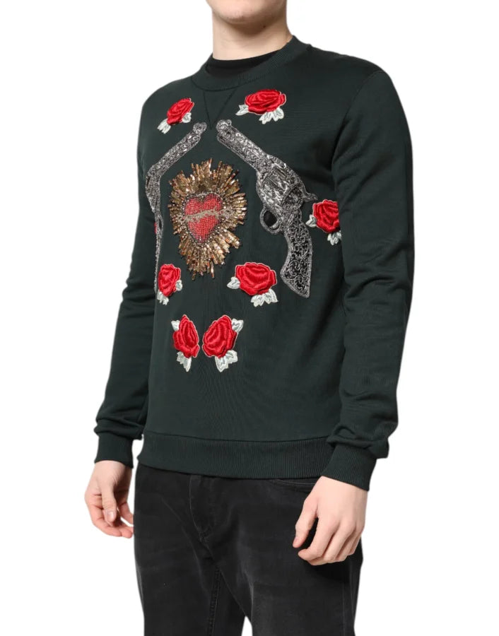 Dolce &amp; Gabbana Black Sequined Embellished Pullover Sweater