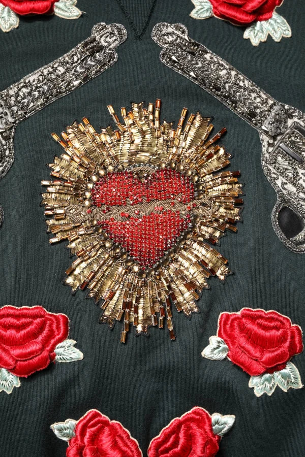 Dolce &amp; Gabbana Black Sequined Embellished Pullover Sweater