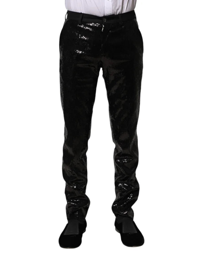 Dolce &amp; Gabbana Black Sequined Embellishment Pants