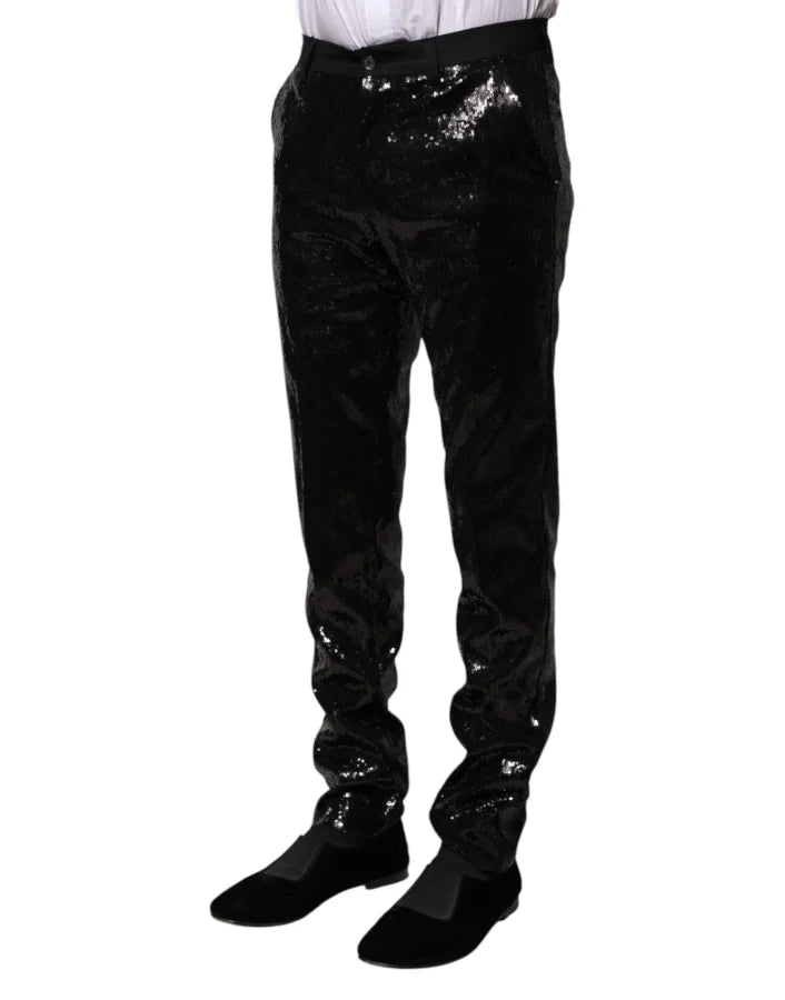 Dolce &amp; Gabbana Black Sequined Embellishment Pants