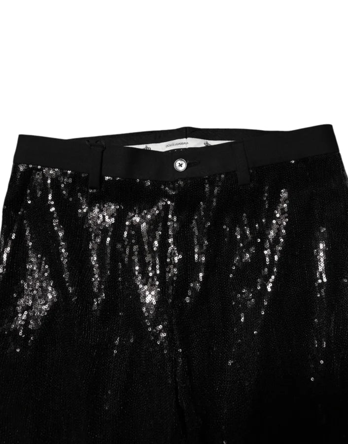 Dolce &amp; Gabbana Black Sequined Embellishment Pants