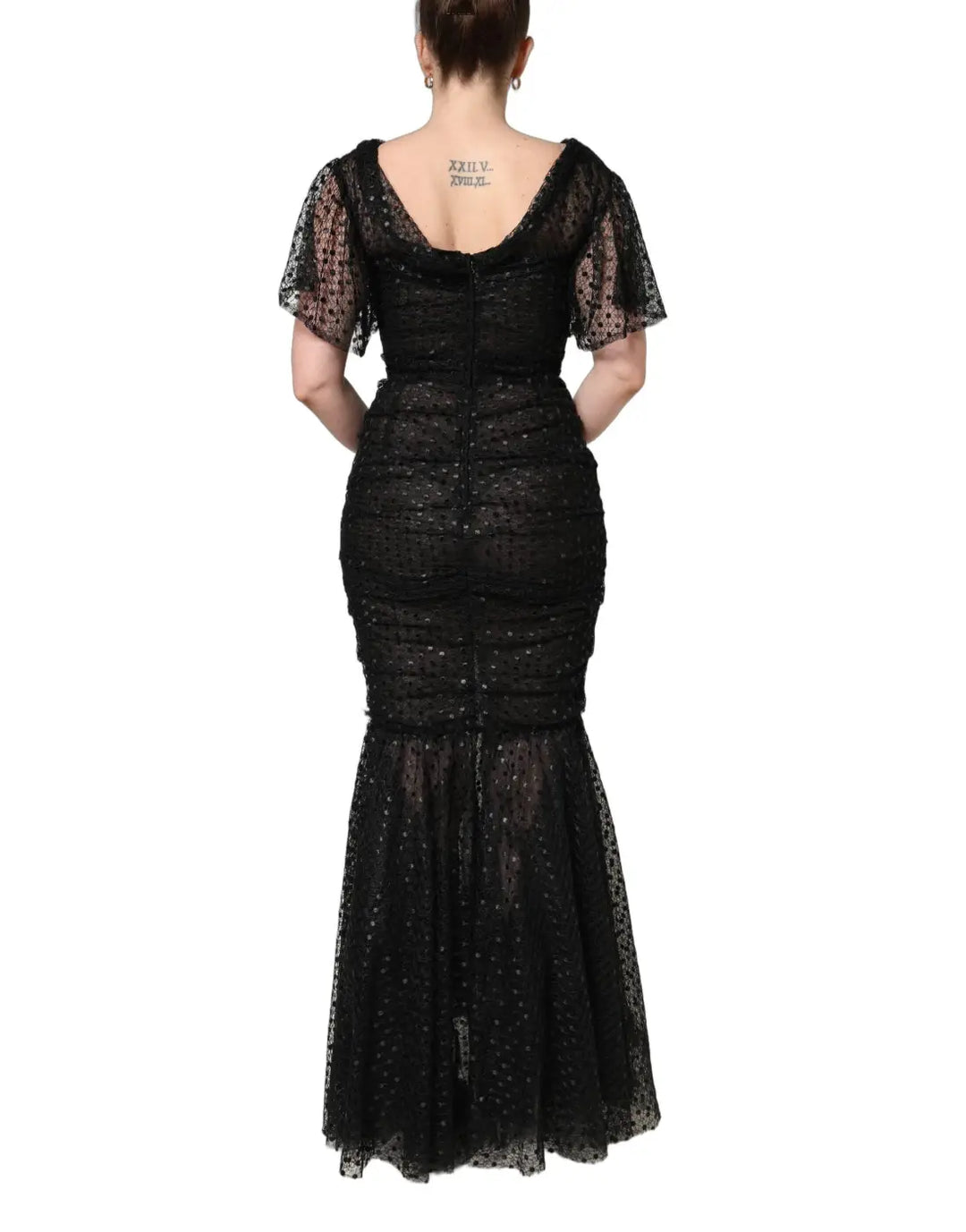 Dolce &amp; Gabbana Black Sequinned Mermaid Evening Gown Dress