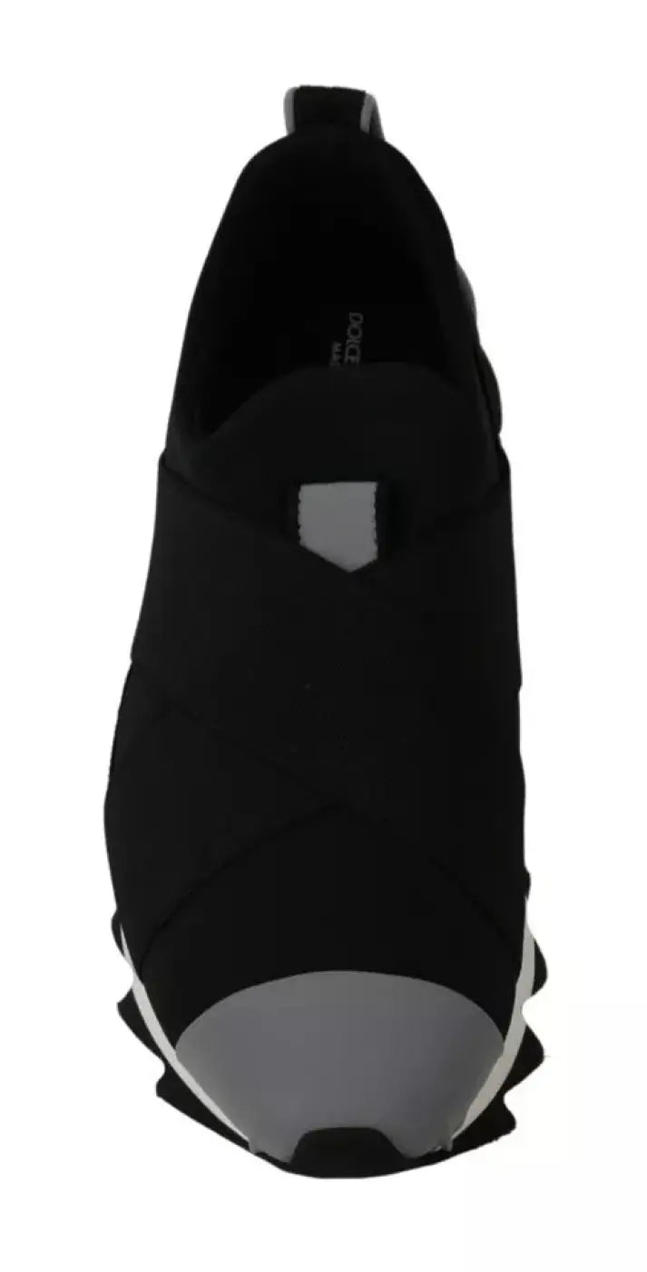 Dolce &amp; Gabbana Black Shark Neoprene Stretch Sneakers Shoes