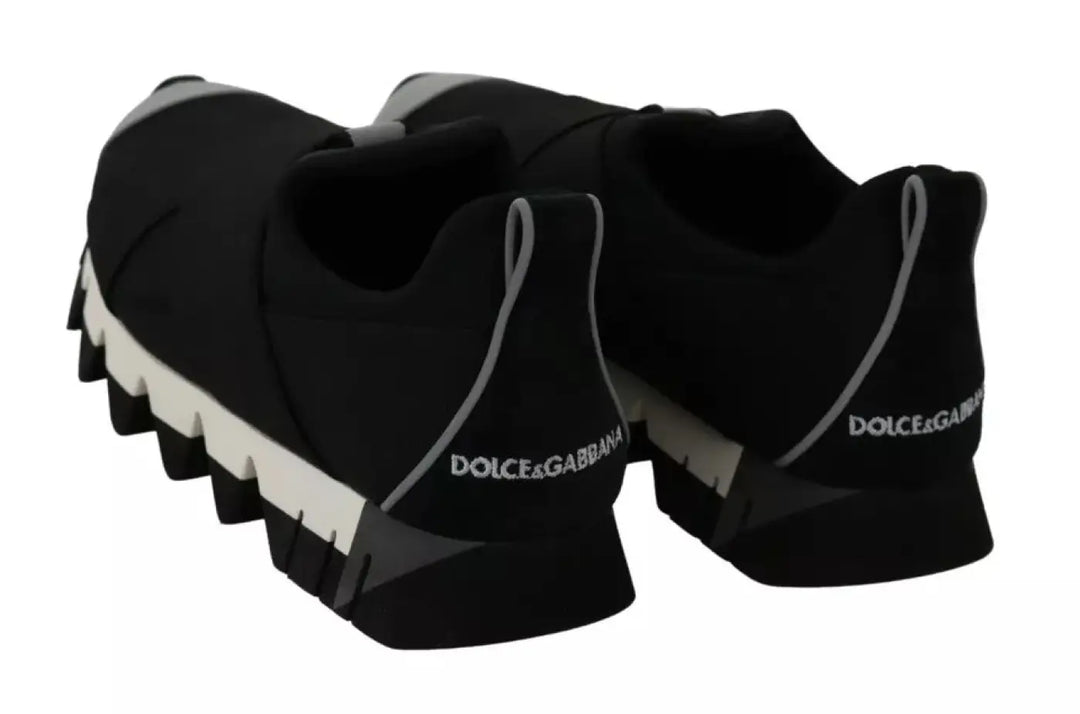 Dolce &amp; Gabbana Black Shark Neoprene Stretch Sneakers Shoes