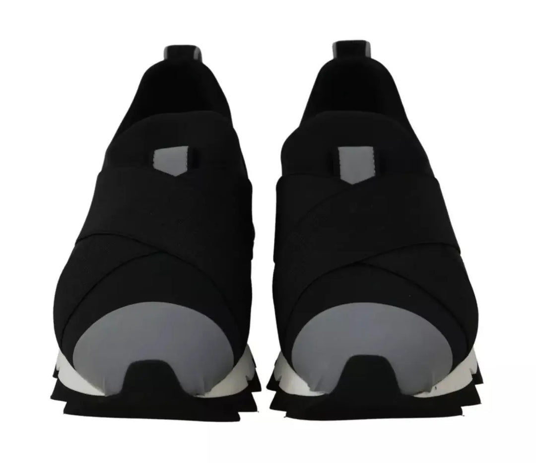 Dolce &amp; Gabbana Black Shark Neoprene Stretch Sneakers Shoes