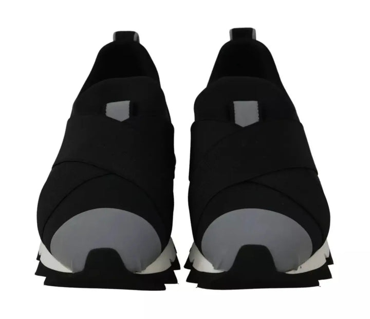 Dolce &amp; Gabbana Black Shark Neoprene Stretch Sneakers Shoes