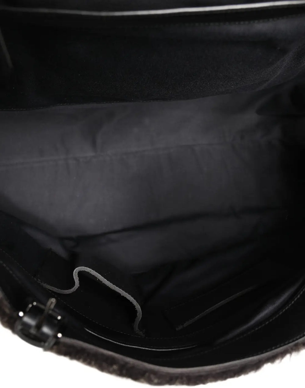 Dolce & Gabbana Black Shearling Leather Messenger Shoulder Men Borse Bag