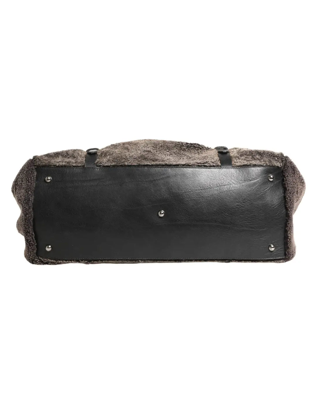 Dolce &amp; Gabbana Black Shearling Leather Messenger Shoulder Men Borse Bag