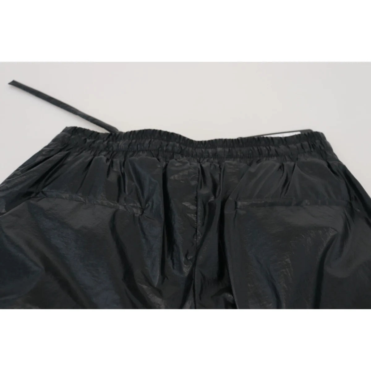 Dolce & Gabbana Black Shining Drawstring Trouser Nylon Pants