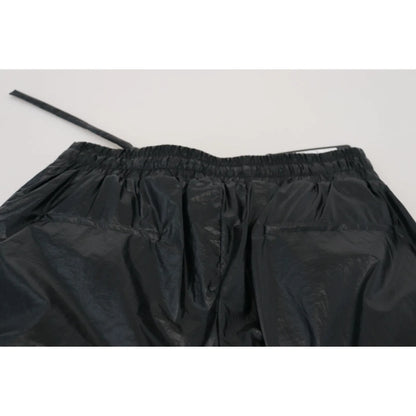 Dolce & Gabbana Black Shining Drawstring Trouser Nylon Pants