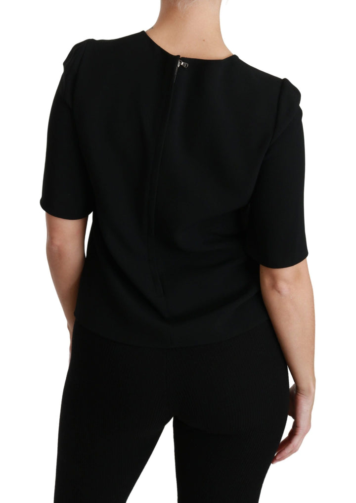 Dolce &amp; Gabbana - Black Short Sleeve Casual Top Stretch Blouse