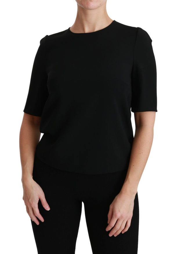 Dolce & Gabbana - Black Short Sleeve Casual Top Stretch Blouse