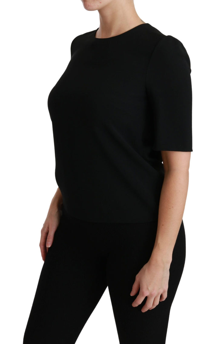 Dolce &amp; Gabbana - Black Short Sleeve Casual Top Stretch Blouse