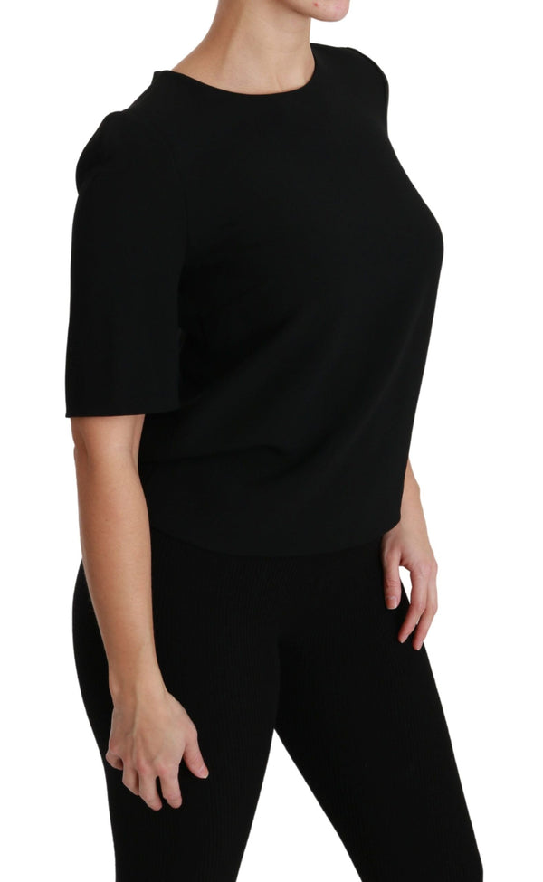 Dolce & Gabbana - Black Short Sleeve Casual Top Stretch Blouse